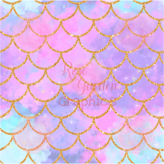 Pastel Sparkle Mermaid Scales Seamless Image