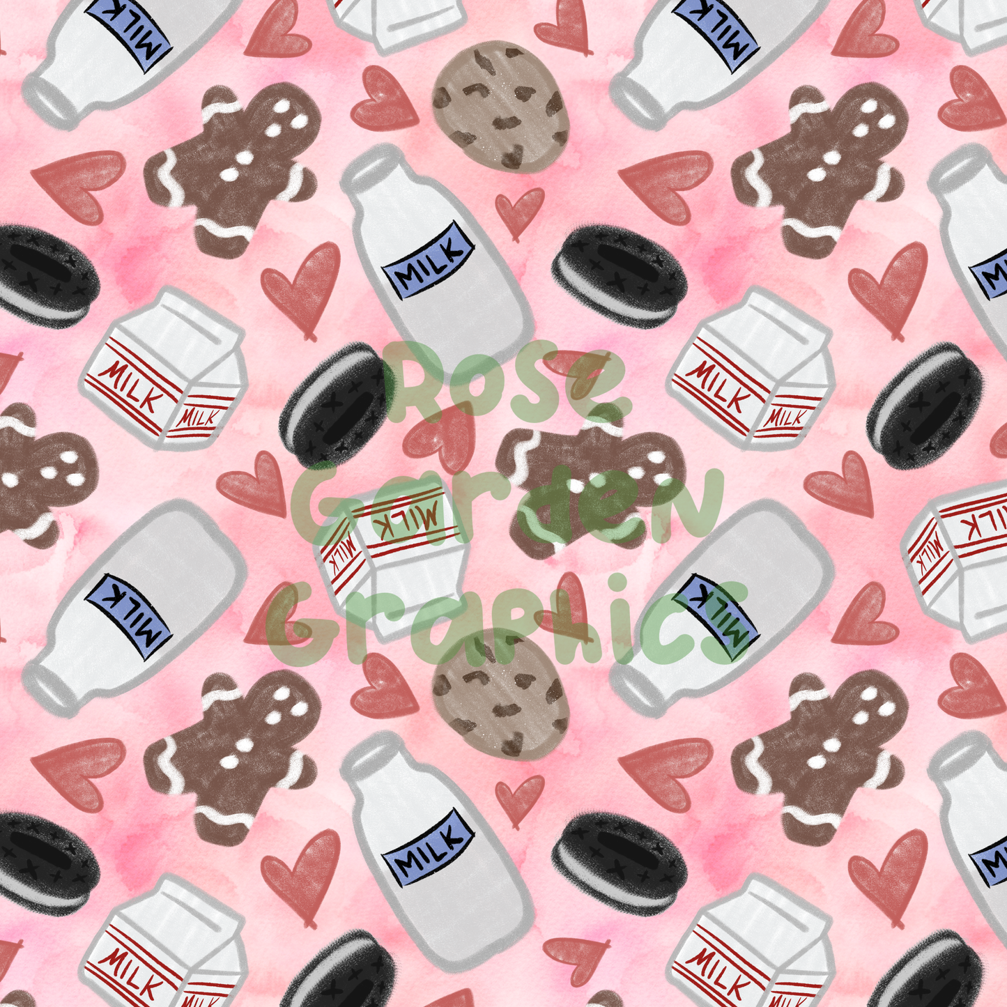 Paquete de imágenes sin costuras de galletas y crayón de leche 2