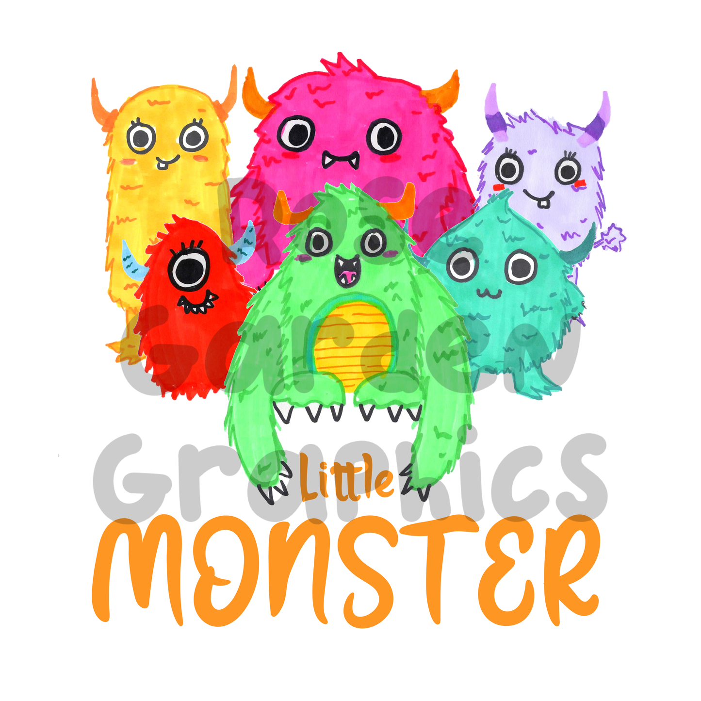 Monstruos de acuarela "Pequeño monstruo" PNG