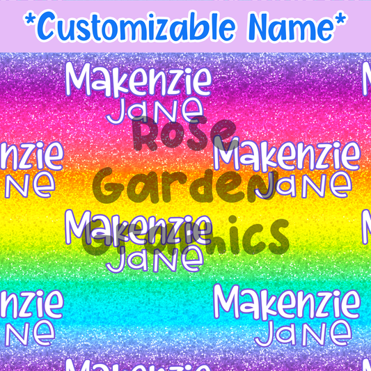 Neon Rainbow Glitter Custom Name Seamless File ($5 per name file)