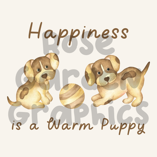 Neutral Pups "Happiness is a Warm Puppy" PNG