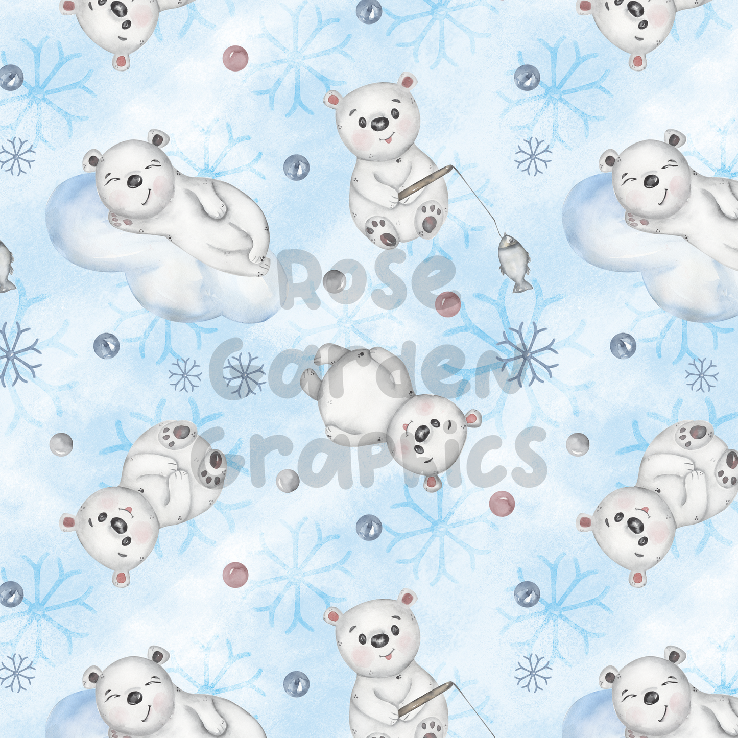 Polar Bear Fun Seamless Image