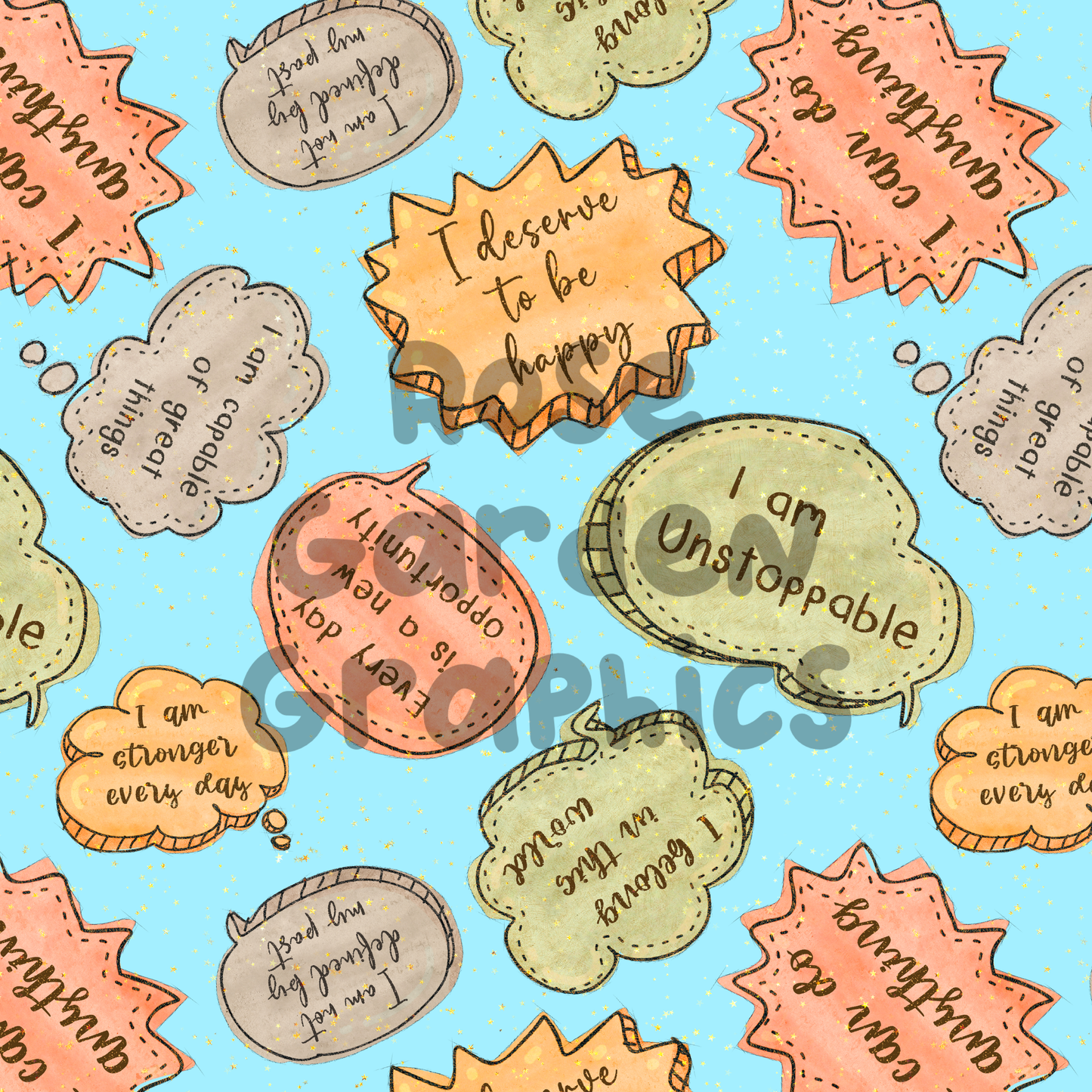 Positive Affirmations (Bright) Seamless Image