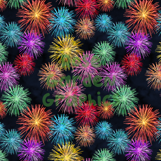 Rainbow Fireworks Seamless Image