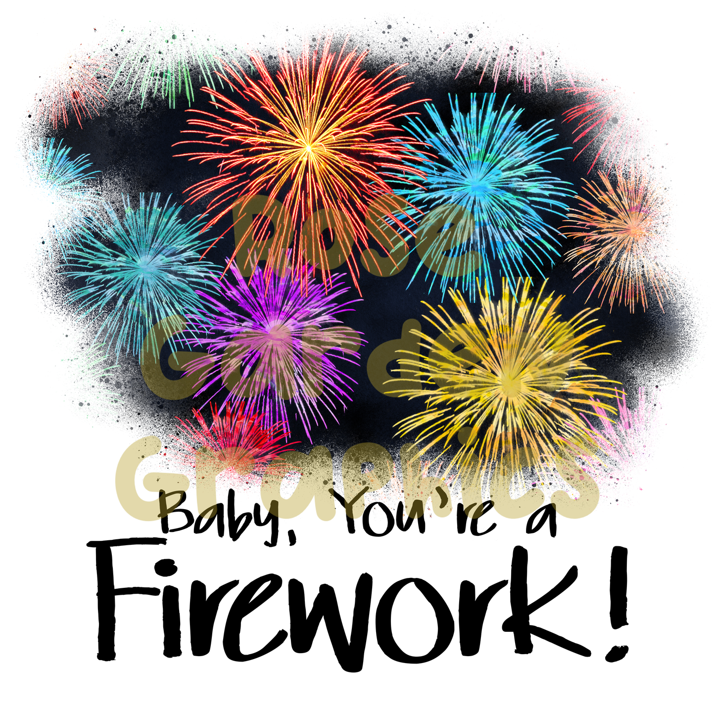 Rainbow Fireworks 2 PNGs Bundle