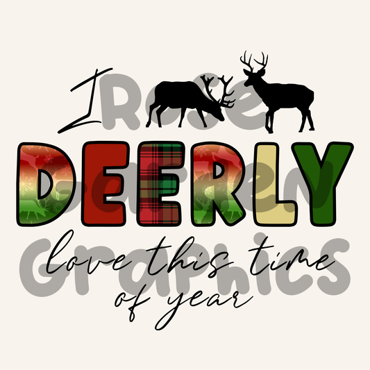 Reindeer Gradient "I DEERLY Love This Time of Year" PNG