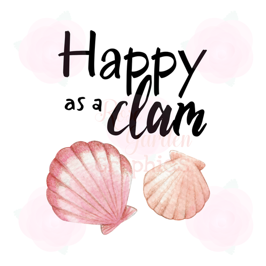 Seashells "Happy As A Clam" PNG