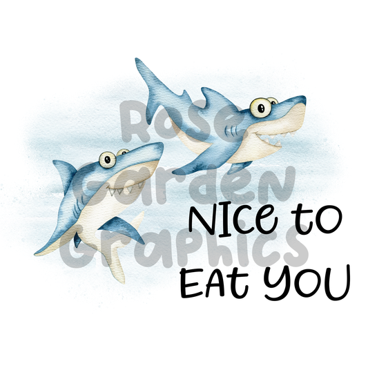 Sharks "Nice to Eat You" PNG