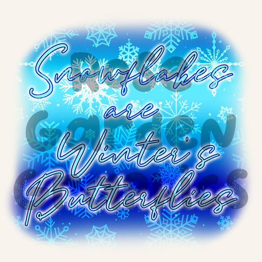 Snowflake Gradient "Snowflakes are Winter's Butterflies" PNG