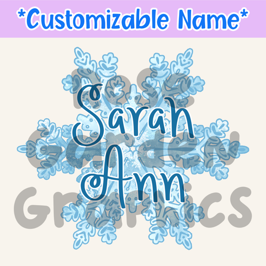 Snowflakes Custom Name PNG ($5 per name file)