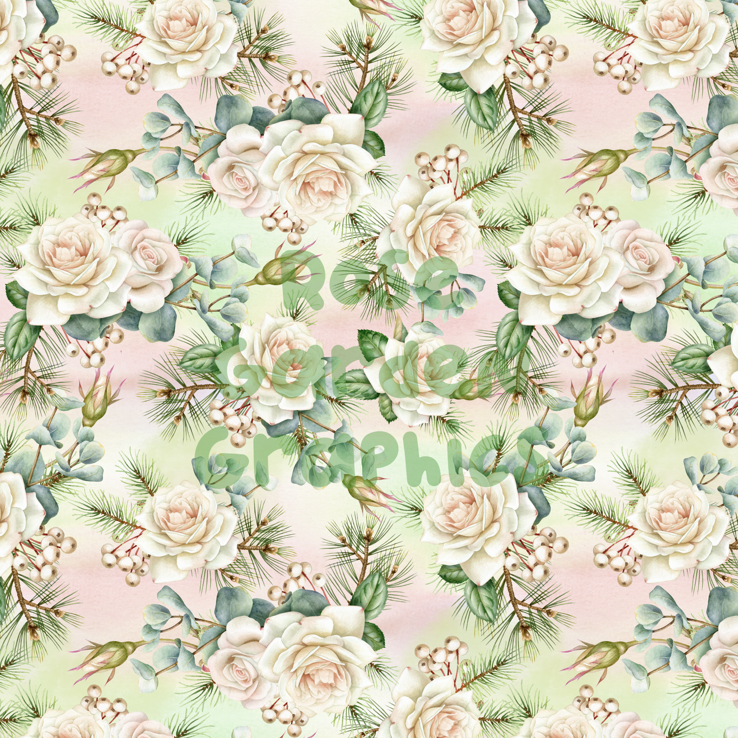 Soft Christmas Floral Seamless Image