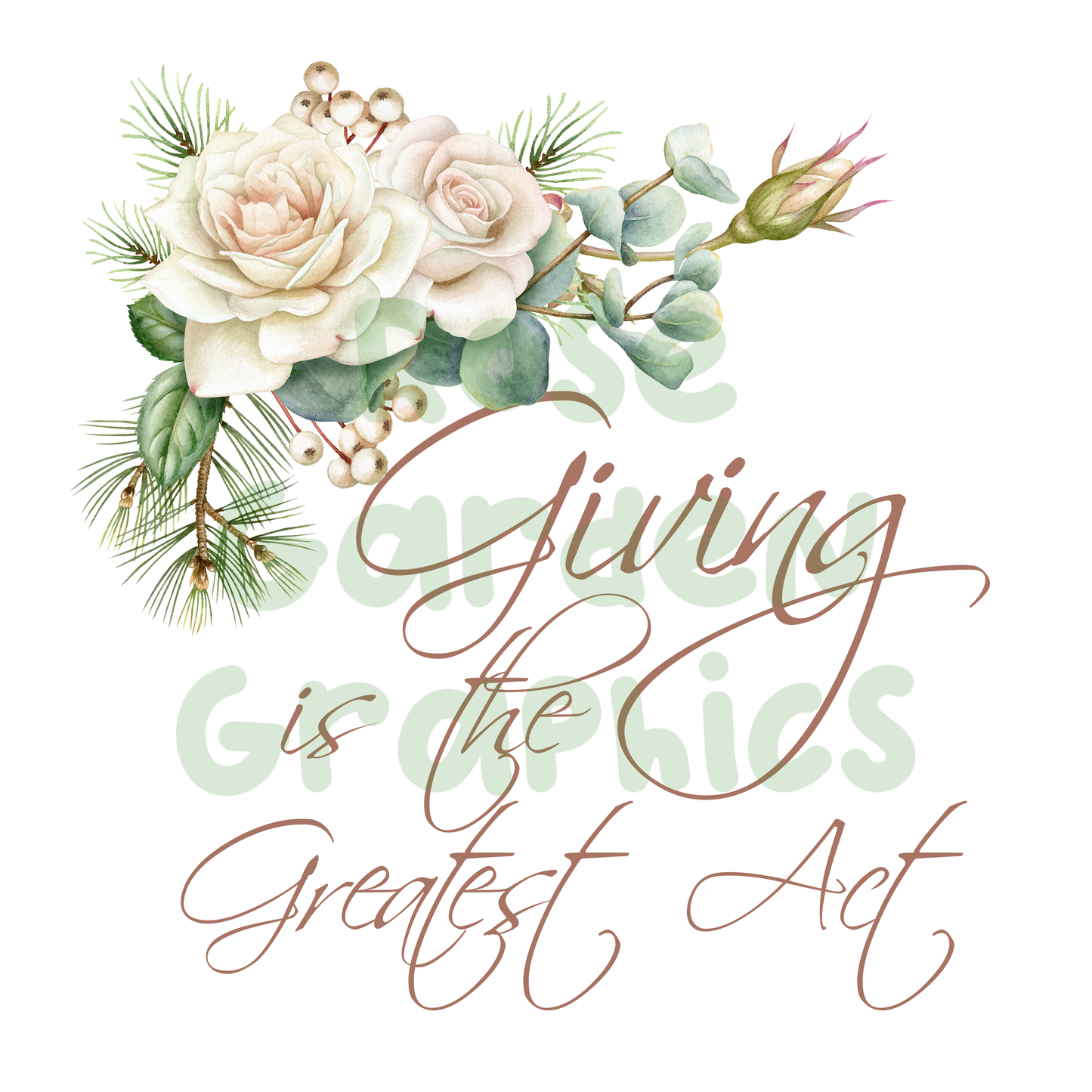 Suave Navidad Floral "Dar es el acto más grande" PNG