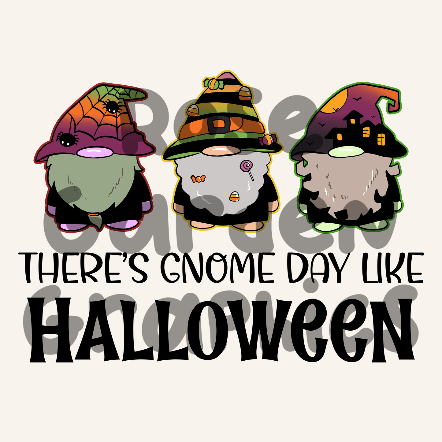 Gnomos espeluznantes "Hay un día de gnomos como Halloween" PNG