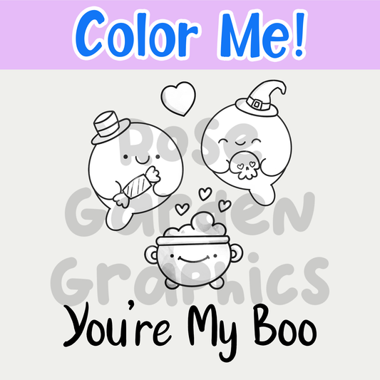 Spooky Valentine Cute 'Color Me!' PNG