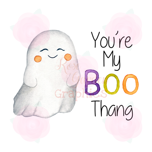 Spooky Watercolor Halloween "You're My Boo Thang" PNG