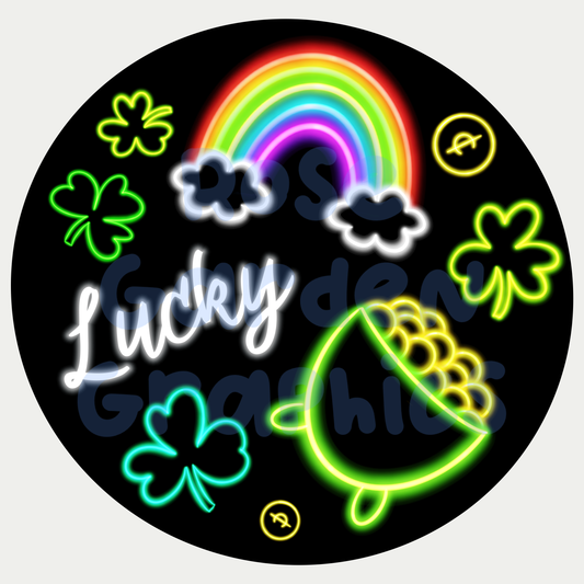 St. Patrick's Glow "Lucky" PNG