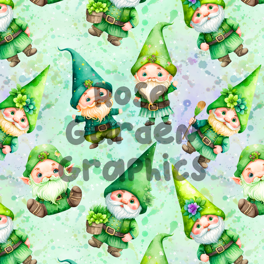 St. Patrick's Gnomes Seamless Image
