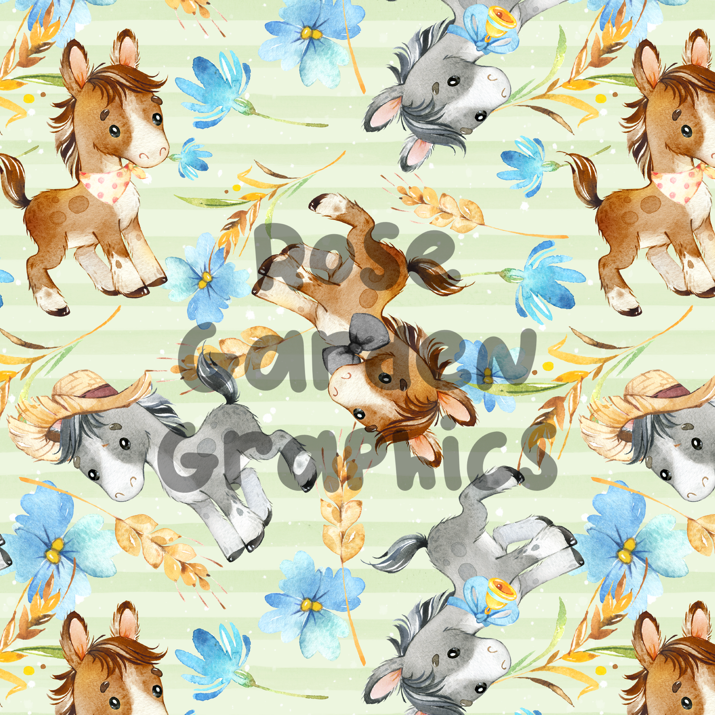 Storybook Horses Seamless Image