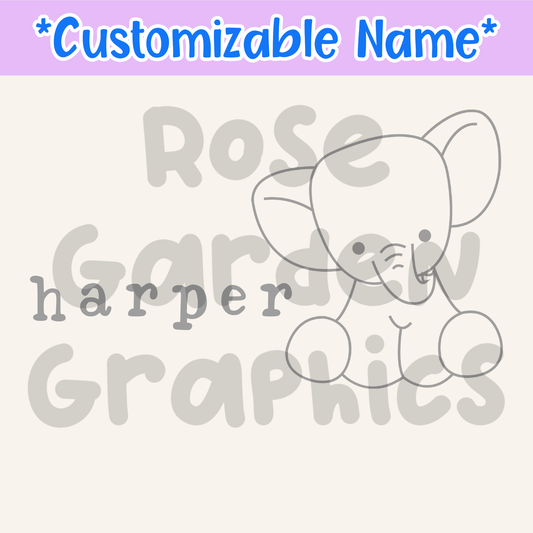 Stuffed Elephants Custom Name PNG ($5 per name file)