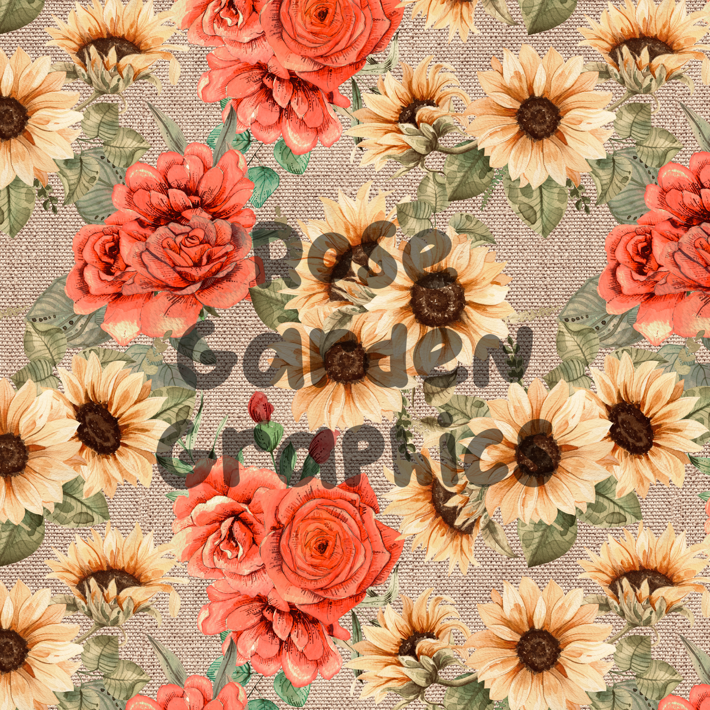 Paquete de imágenes sin costuras de girasoles y rosas 2