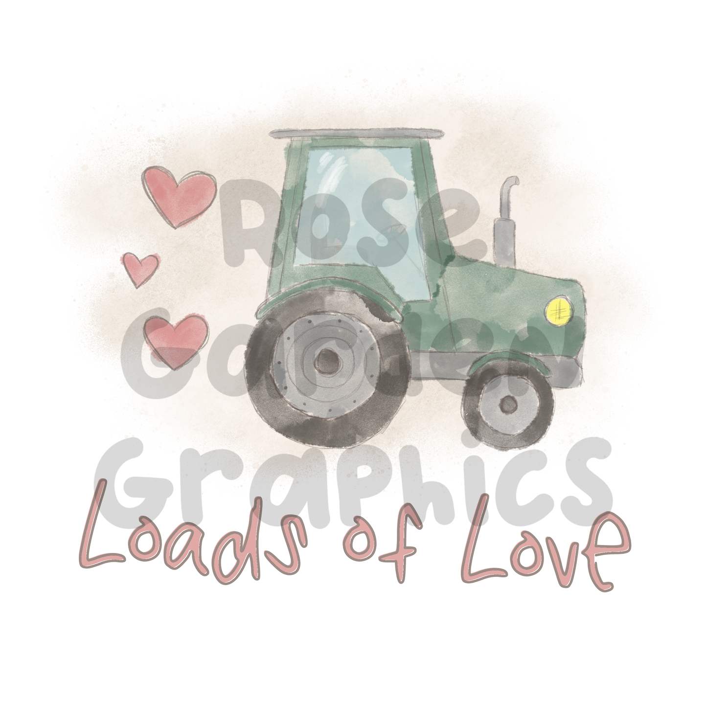 Corazones de tractor "Montones de amor" PNG