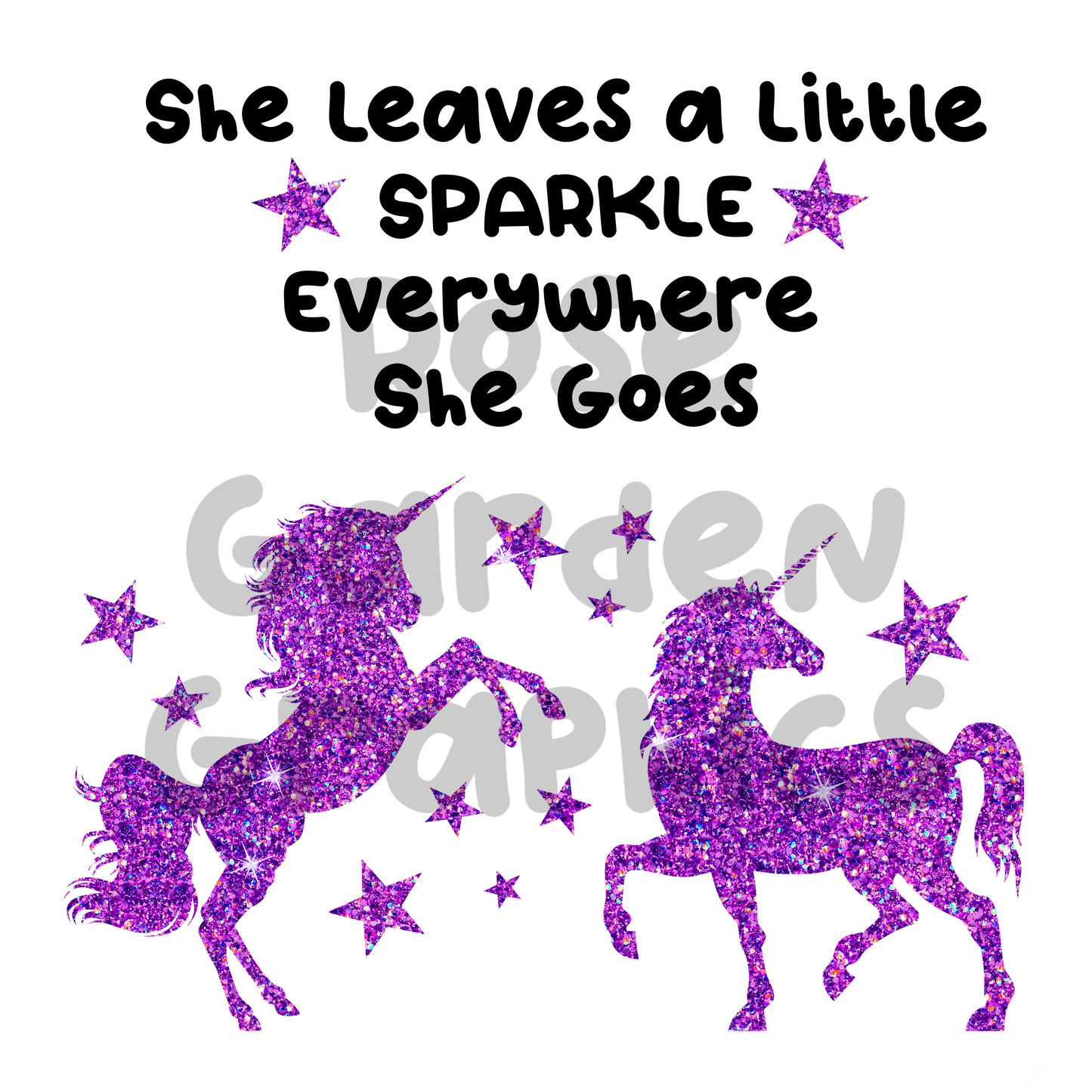 Sparkle Unicorns Purple "She Leave a Little Sparkle Everywhere She Goes" 2 PNGs Bundle