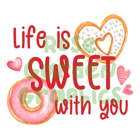 Valentine's Cookies "Life Is Sweet With You" PNG