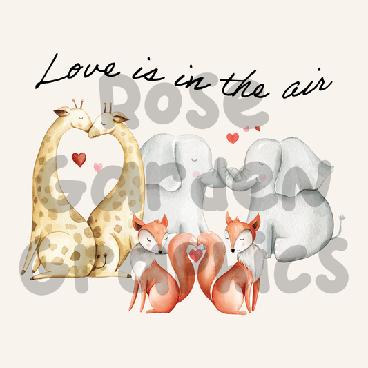 Valentines Animals "Love Is In the Air" PNG