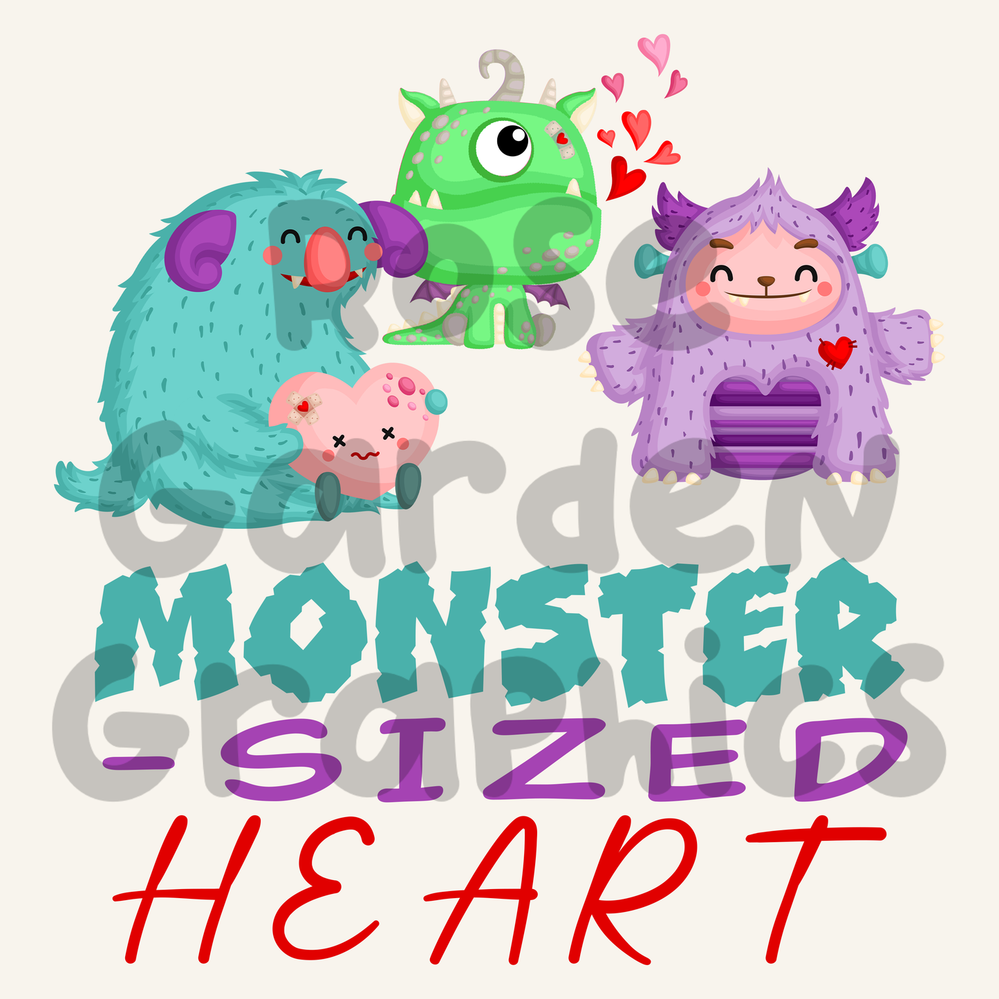 Valentines Monsters "Monster-sized Heart" PNG