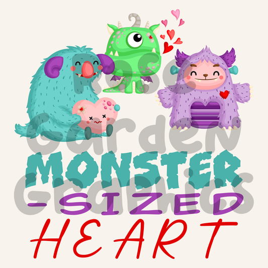 Valentines Monsters "Monster-sized Heart" PNG