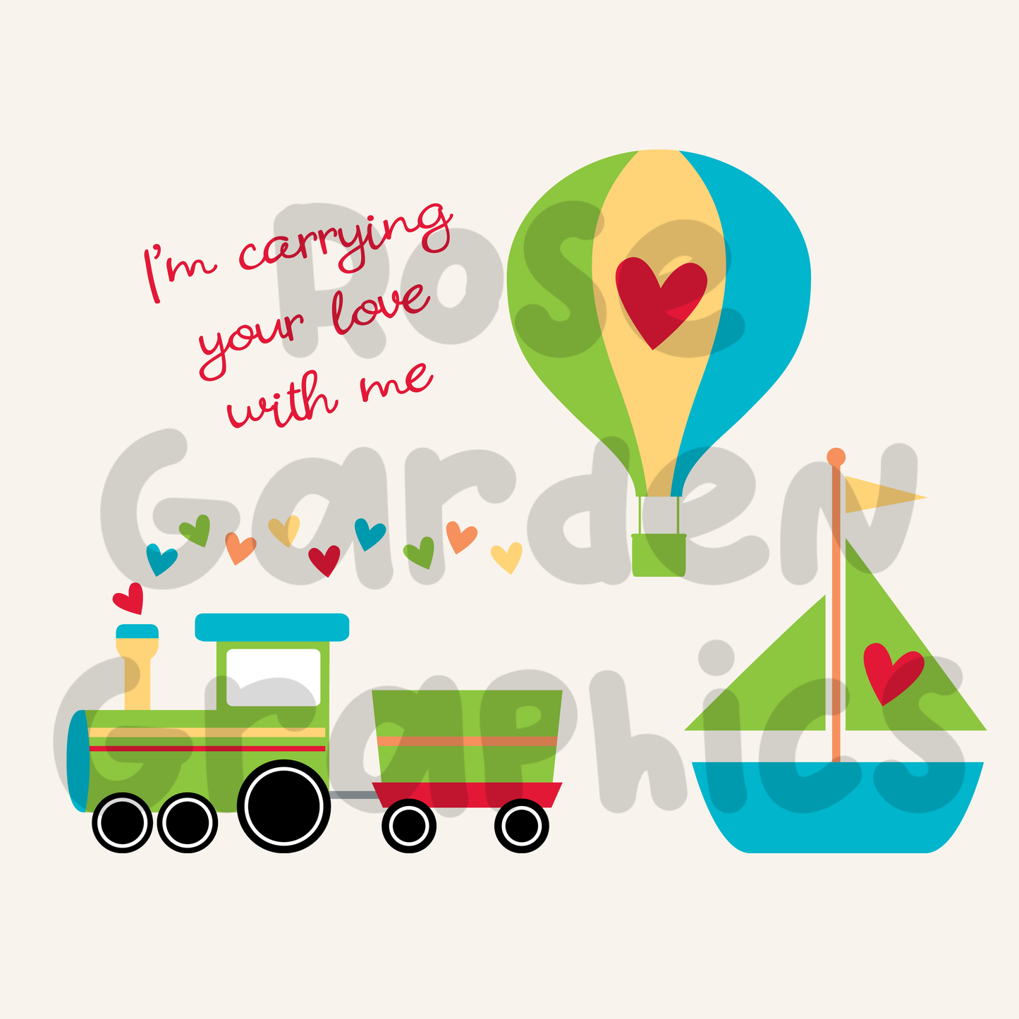 Transporte de San Valentín "Llevo tu amor conmigo" PNG