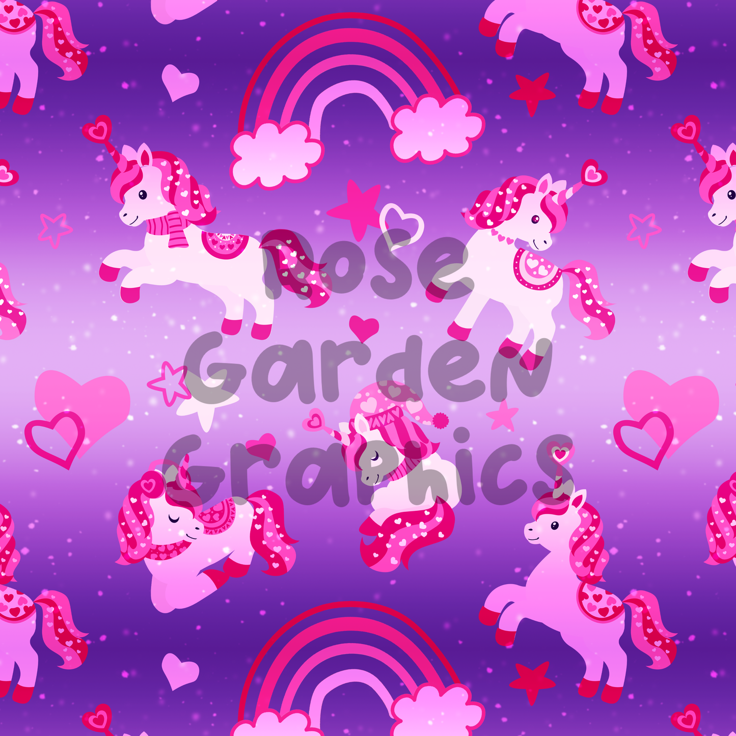 Valentines Unicorns Seamless Image