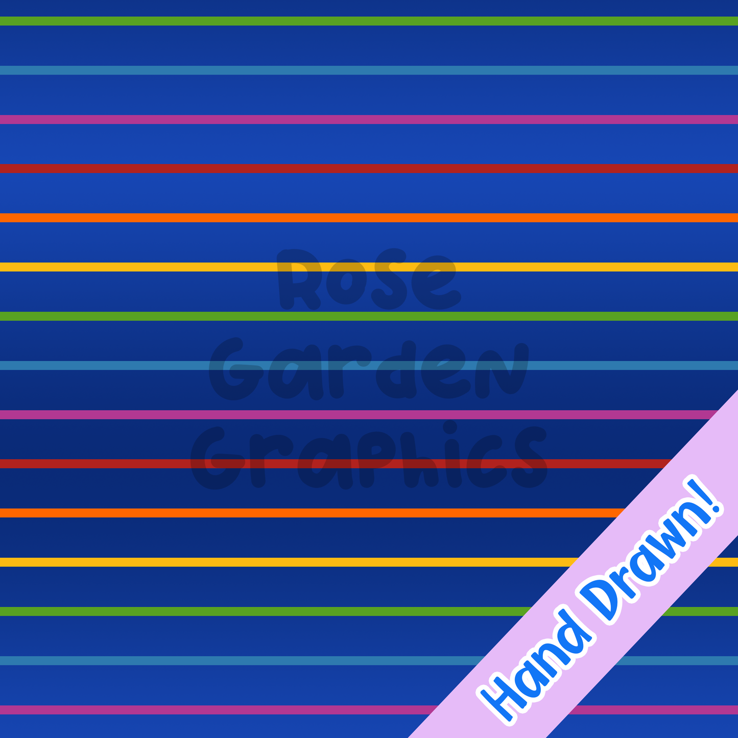 Vintage Blue Rainbow Stripes Seamless Image