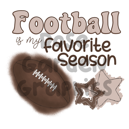 Watercolor Football "Football is my Favorite Season" PNG