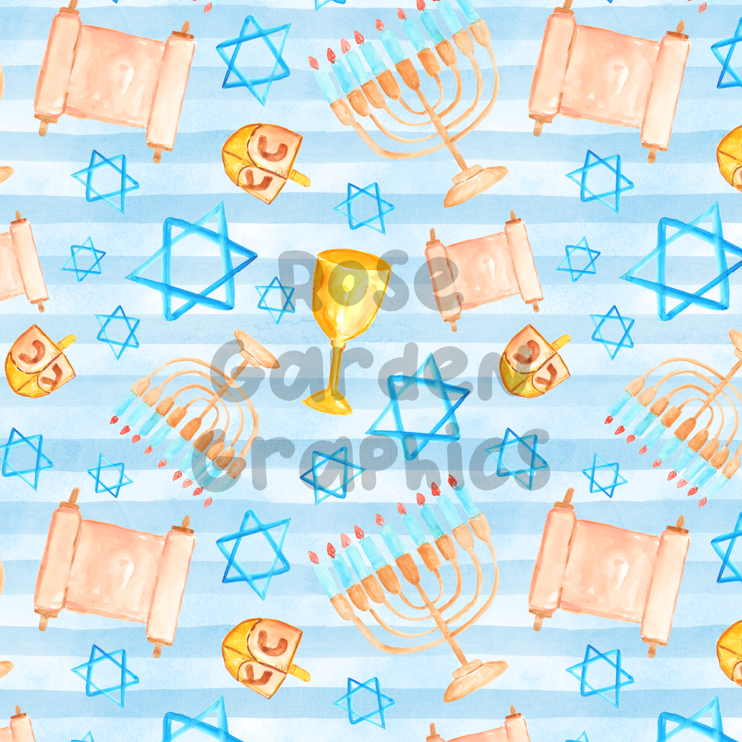 Imagen perfecta de acuarela de Hanukkah