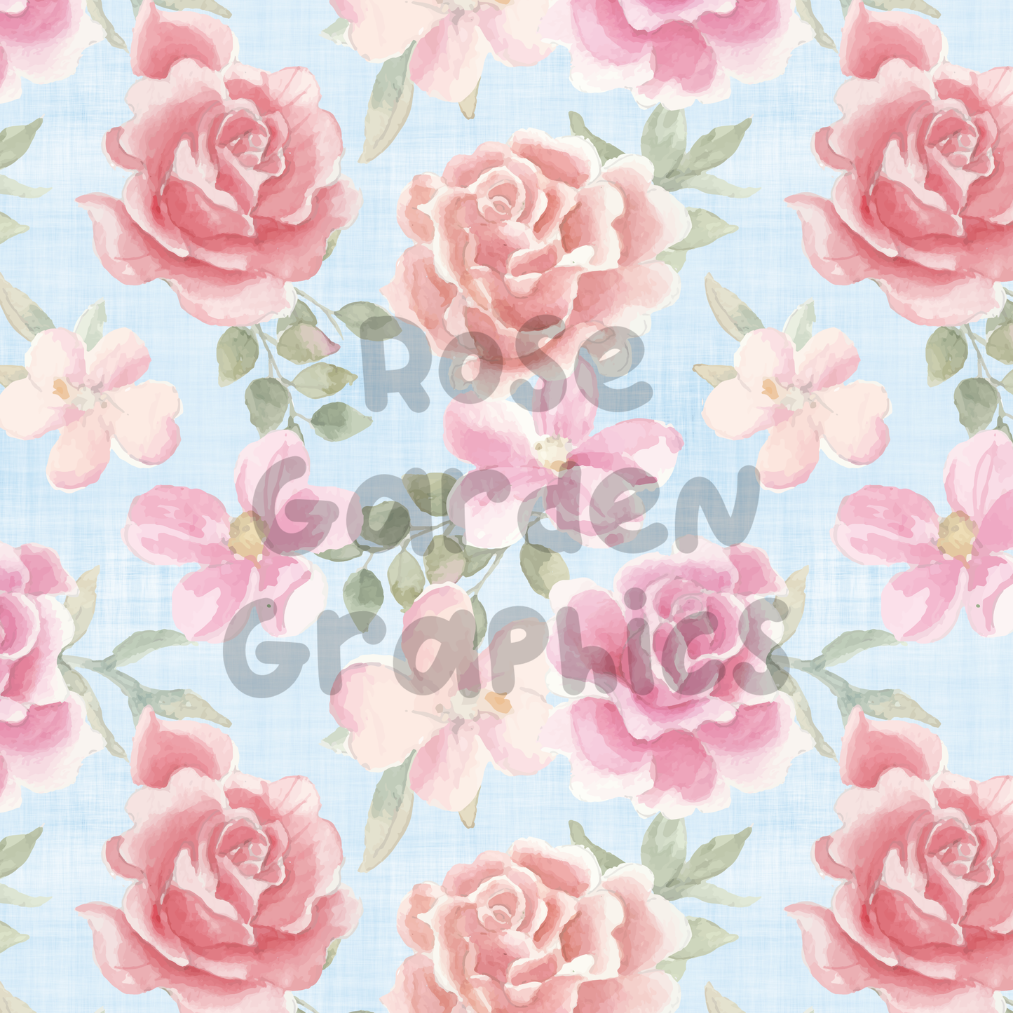 Watercolor Roses Seamless Image