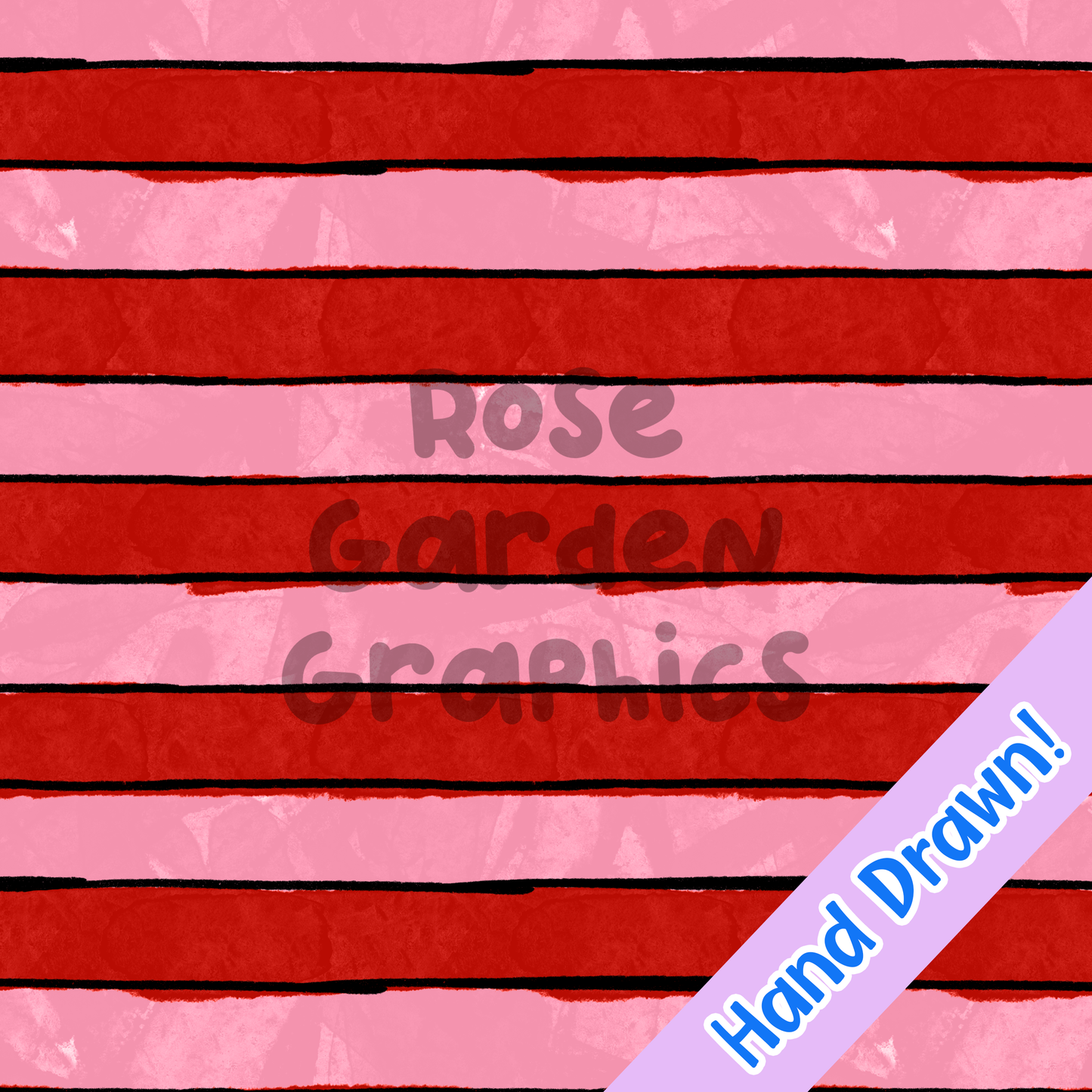 Watercolor Stripes Valentine Hearts Seamless Image