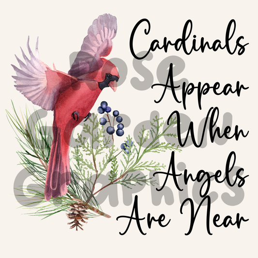 Winter Cardinals "Cardinals Appear When Angels Are Near" PNG