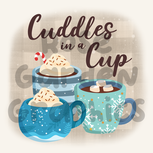 Winter Mugs "Cuddles in a Cup" PNG