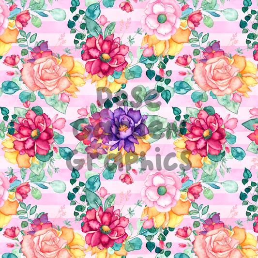 Winter Pink Floral Seamless Image