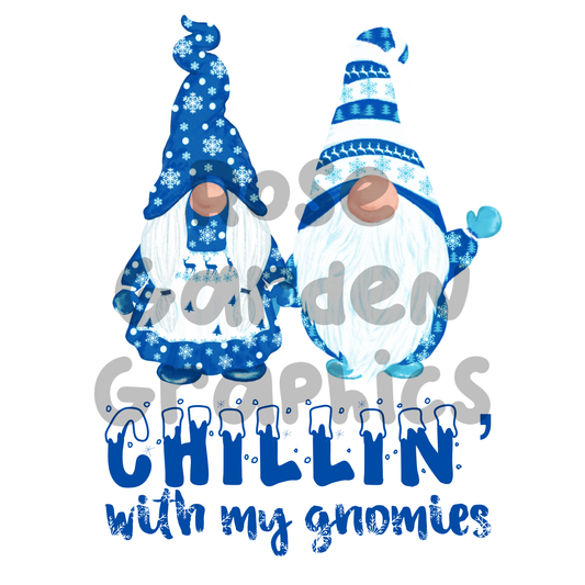 Winter Wonderland Gnomes "Chillin' With My Gnomies" PNG