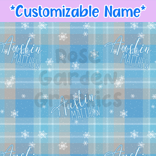 Winter Wonderland Plaid Custom Name Seamless File ($5 per name file)