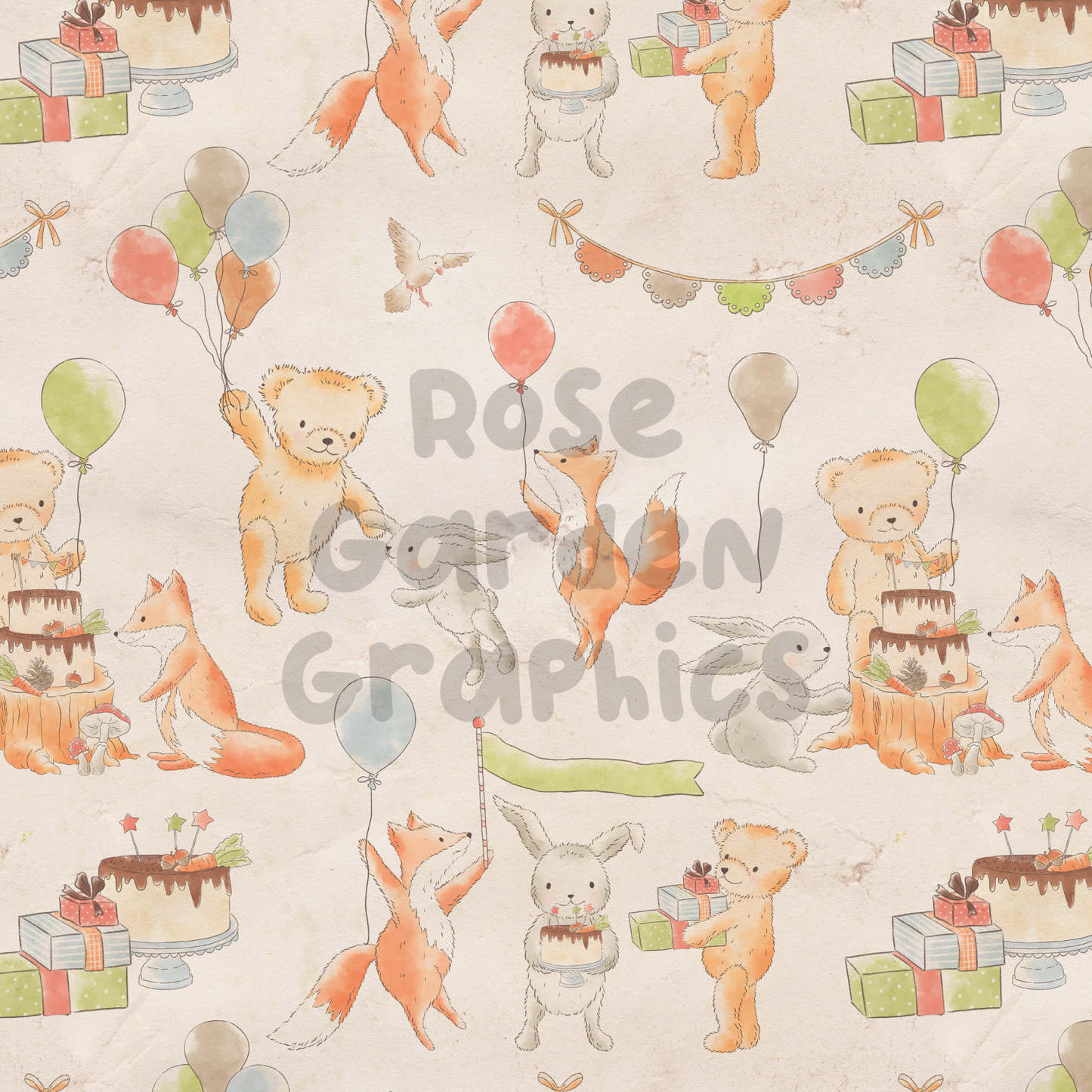 Imagen perfecta de cumpleaños de Woodland vintage