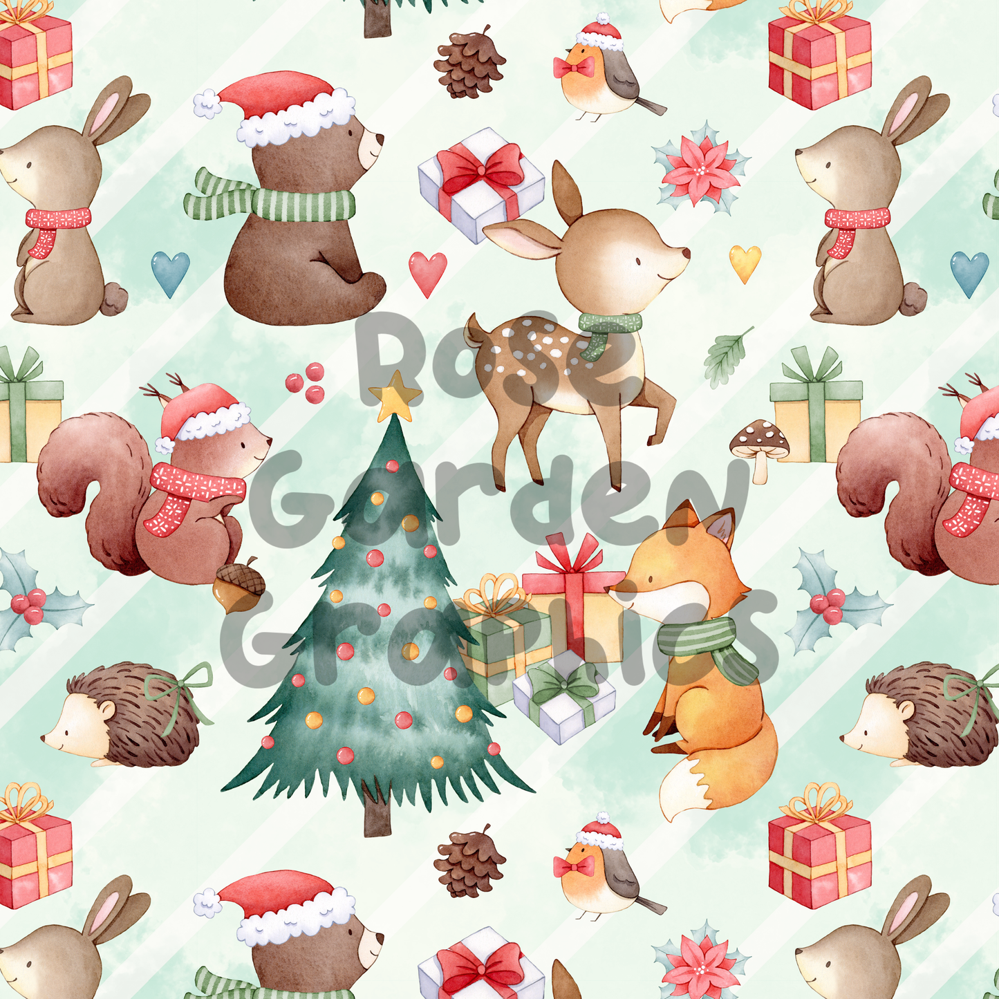 Woodland Christmas Seamless Image