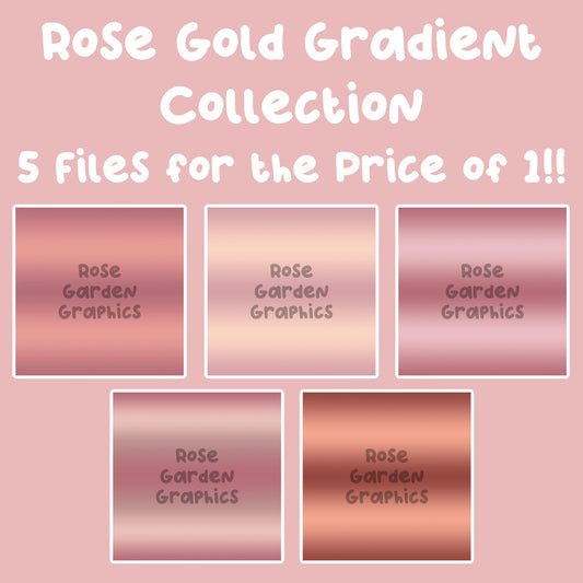 Rose Gold Gradient 5 Seamless Images Bundle