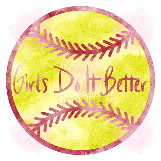 Vintage Softball Lace "Girls Do It Better" PNG