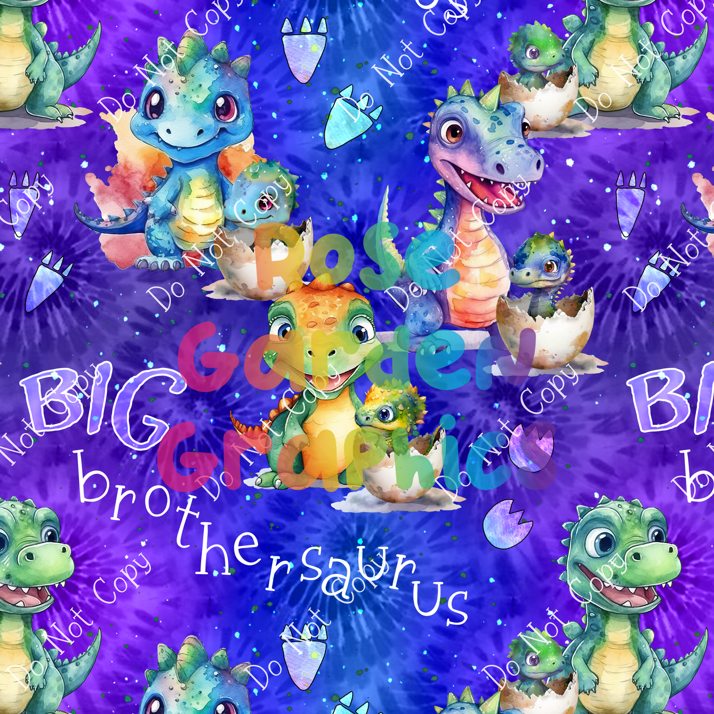 Big & Little Dinos "Big Brothersaurus" Seamless Image