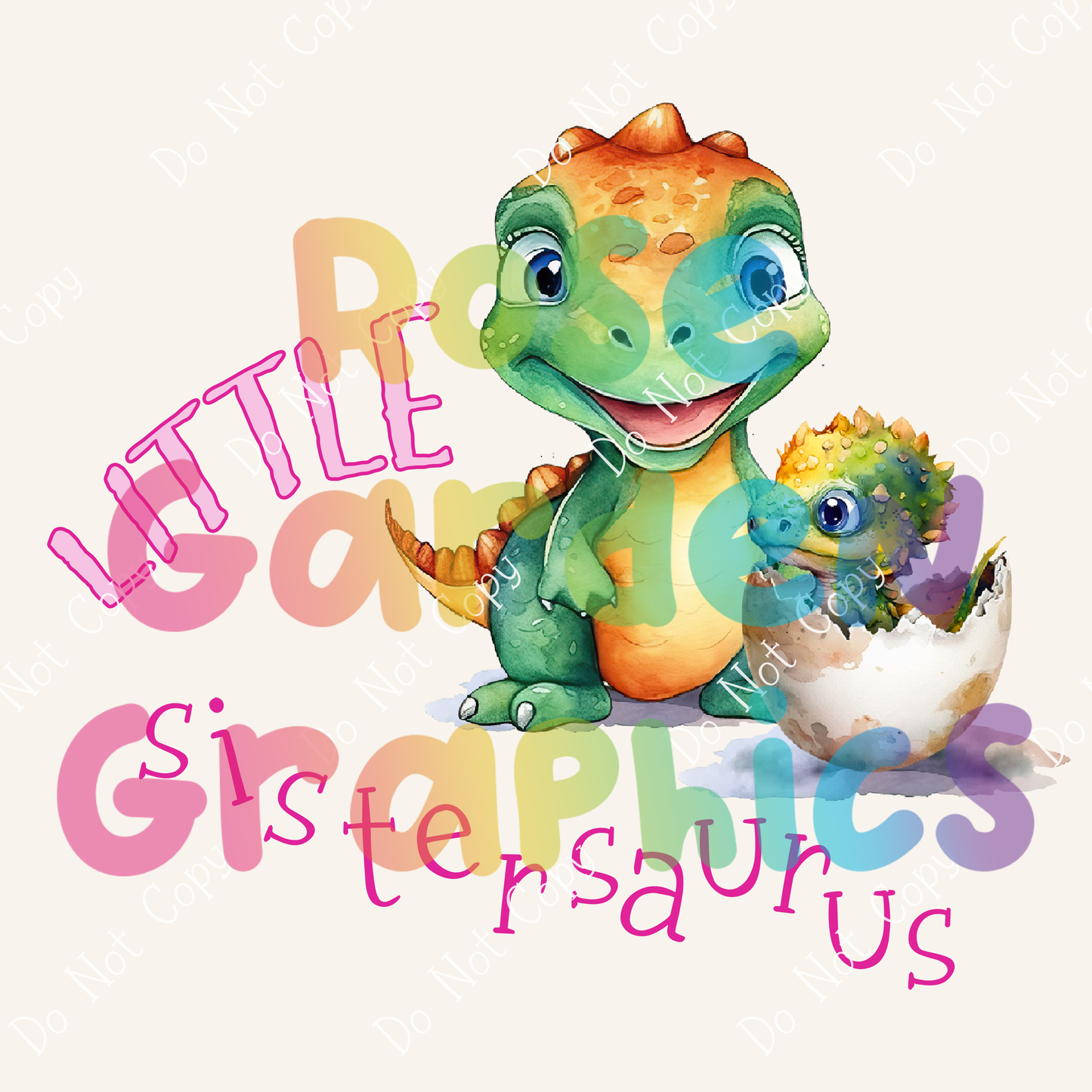 Dinosaurios grandes y pequeños (rosa) "Little Sistersaurus" PNG