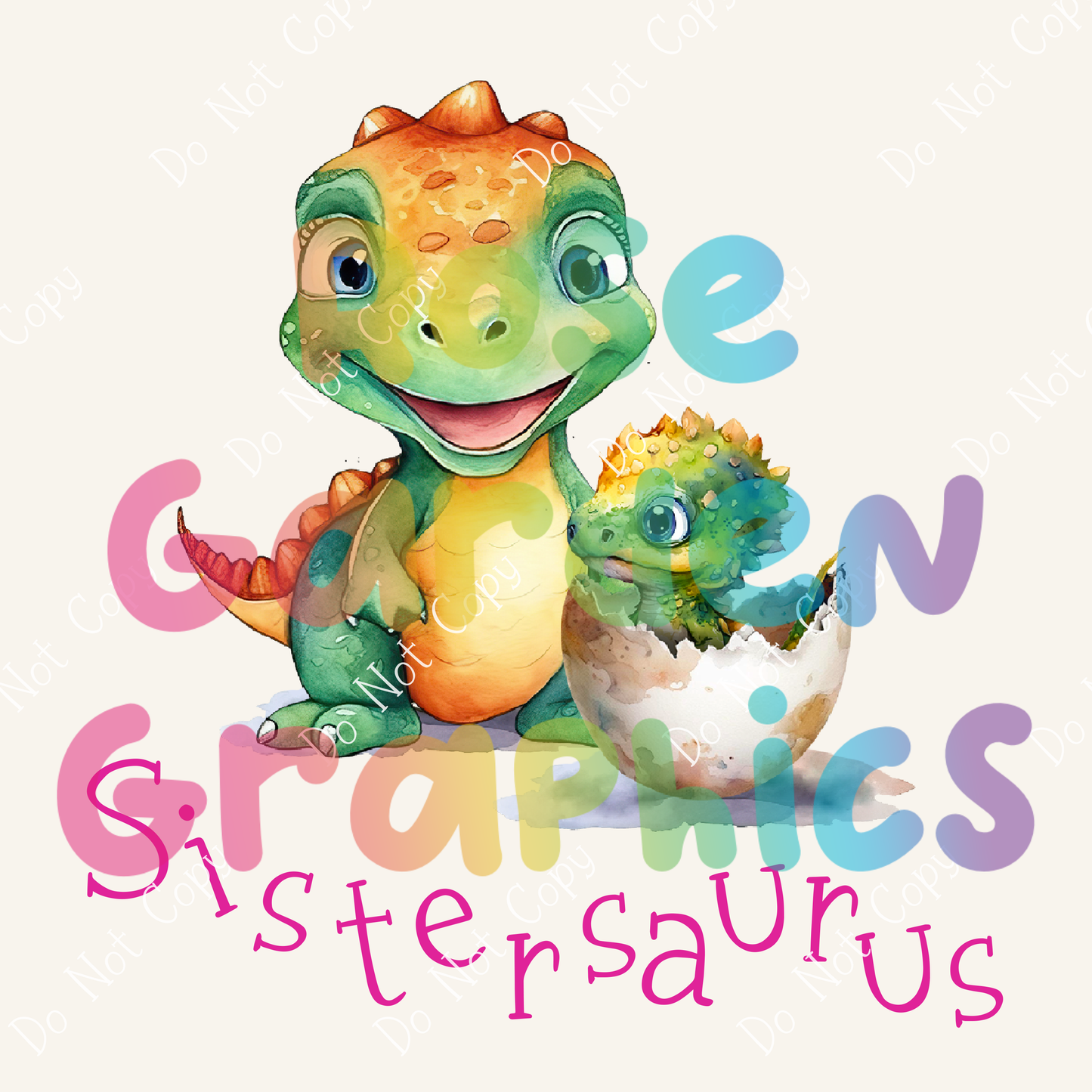 Dinosaurios grandes y pequeños (rosa) "Sistersaurus" PNG