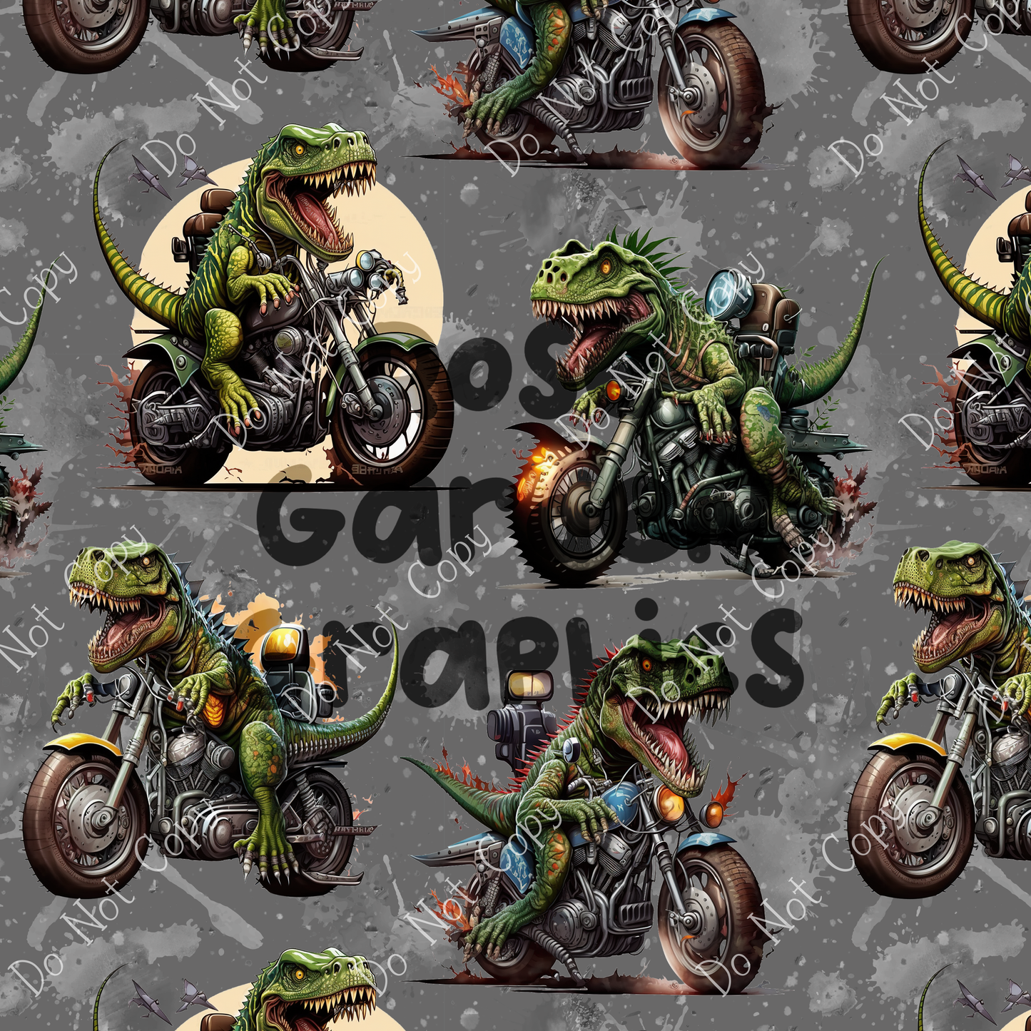 Biker Dinos Seamless Image